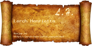 Lerch Henrietta névjegykártya